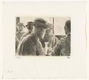 Men in a Café by Lucien Pissarro