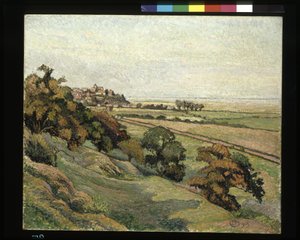 Rye from Cadborough, Sunset by Lucien Pissarro