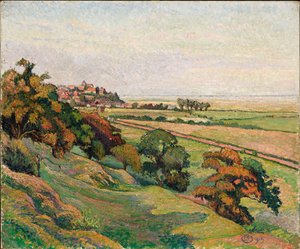 Rye from Cadborough, Sunset by Lucien Pissarro