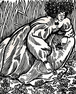 The Poems of Ronsard. Original Woodcut, 1902, 1923 by Lucien Pissarro