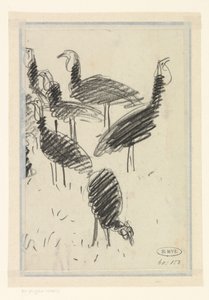 Six Birds by Lucien Pissarro