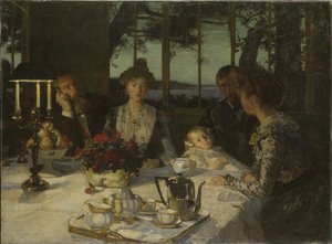 Talking in the Twilight by Lucien Simon