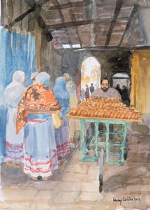 Bagel Seller in the Old City, Jerusalem by Lucy Willis