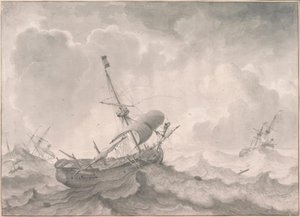 L. Backhuysen, Ships on a Stormy Sea by Ludolf Backhuysen