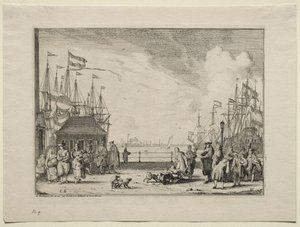 Port at Amsterdam by Ludolf Backhuysen