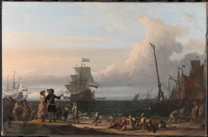 Dutch Ships in the Roads of Texel; in the Middle the 