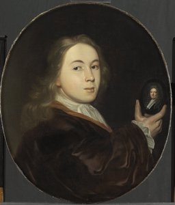 Johannes Bakhuysen (1683-1731) with a Miniature Portrait of His Father Ludolf