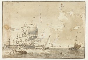 Ships on the Water in Front of a City