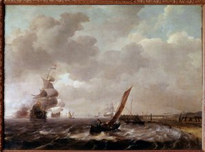 The Sea at the Helder in Holland by Ludolf I Backhuysen