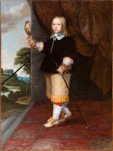 Portrait of a Young Boy Holding a Kestrel by Ludolf de Jongh