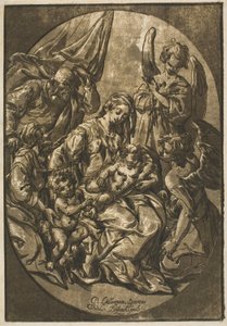 Holy Family in an Oval Frame by Ludolph Büsinck
