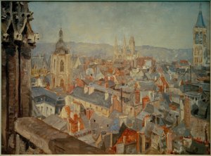 View Over the Rooftops of Rouen by Ludovic Piette