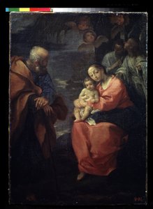 The Holy Family beneath a Palm Tree (Rest on the Flight into Egypt) by Ludovico Carracci