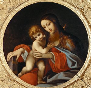 Madonna and Child. Tondo by Ludovico Carracci