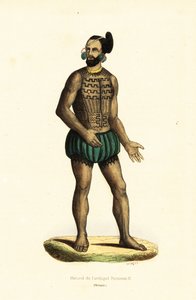 Native Man of Tikei Island, Tuamotu Group, French Polynesia