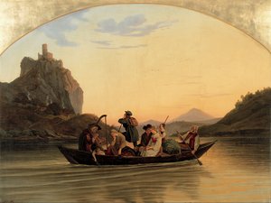 Crossing at Schreckenstein by Ludwig Adrian Richter