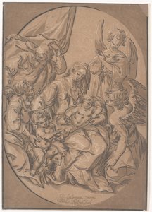 The Holy Family with the Infant St. John, in an Oval by Ludwig Businck