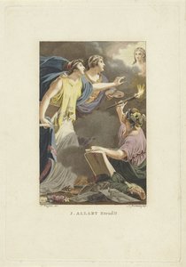 Allegorical Representation with Drawing, Writing, and Painting (Title Page for: M. Stuart, The Human, as He Appears on the Known Globe, 1802)