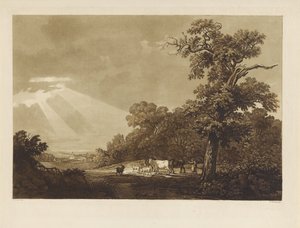 Hilly Landscape with a Herd of Animals by Ludwig Gottlieb Portman