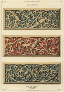 Carved woodwork on benches in the Church of St Mary, Lubeck, Germany