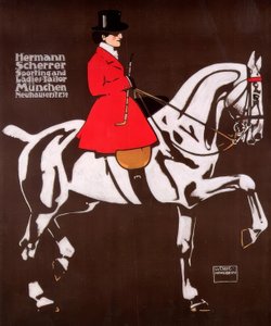 Lady on Horseback in Riding Costume as Worn for Fox Hunting in England