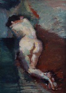 Laying back nude