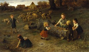 Mud Pies, 1873 by Ludwig Knaus