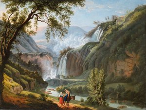 Landscape with a Waterfall by Ludwig Philipp Strack