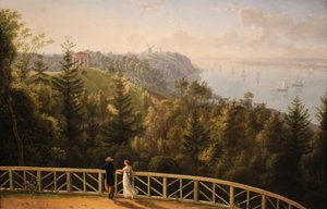View from Baurs Park to Hamburg by Ludwig Philipp Strack