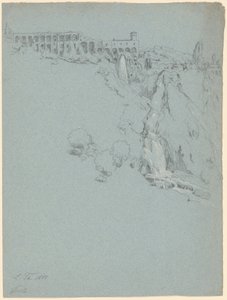 The Waterfall at Tivoli with the Villa of Maecenas by Ludwig Thiersch