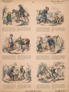 Hans in Luck (after the Brothers Grimm), no.213 from Muenchener Bilderbogen published by Braun & Schneider, Munich, 1880 by Ludwig Voltz