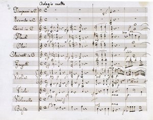 Sheet music page of the Symphony No. 1 in C major by Ludwig van Beethoven by Ludwig van Beethoven