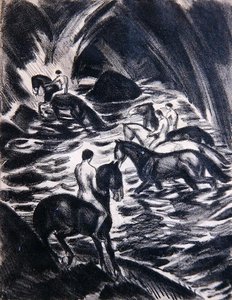Youths riding by Ludwig von Hofmann