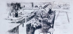 Portrait of Painter Giovanni Fattori by Luigi Levi