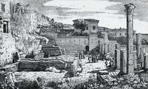 Ruins of Temple of Vespasian in Brescia by Luigi Basiletti