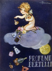 Advertising for Bertelli fragrances. Illustration by Brisi (Busi)