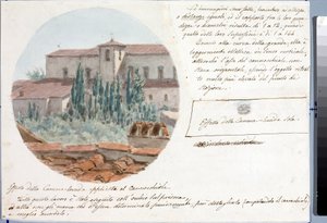 Telescope view of San Salvatore al monte church near Florence