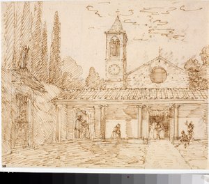 View of a church of the Renaissance style by Luigi Garibbo