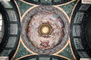 View of the dome of the Cybo Chapel, frescoed by Luigi Garzi, Rome, Basilica di Santa Maria del Popolo