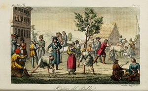 Knucklebones (Illustration from Il costume antico e moderno o storia del governo by Giulio Ferrario) by Luigi Giarrè