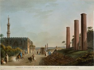 Egypt, Alexandria, Granite pillars of portico of Canopus by Luigi Mayer