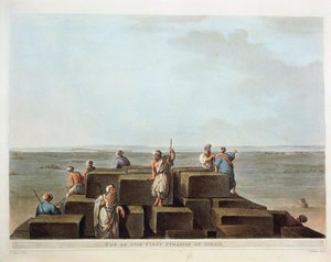 Top of First Pyramid of Giza, Engraving from "Views" of Luigi Mayer