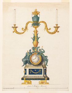 Design for a Candlestick with a Clock by Luigi Righetti