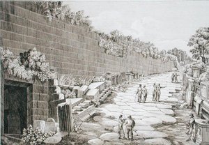 Roman Road to Tusculo, after its first excavation in 1825, from 