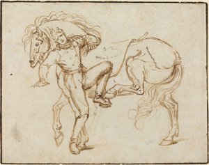 Cavalryman Mounting a Horse by Luigi Sabatelli I