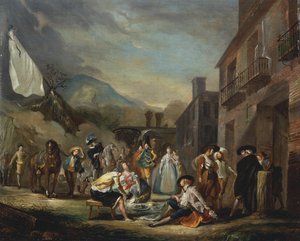 A Picnic at a Country Inn by Luis Paret y Alcazar