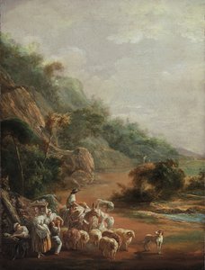 Scene with Villagers by Luis Paret y Alcazar