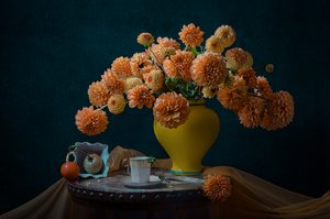 Autumn Dahlia Still Life
