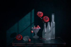 Elegant Dahlias Still Life
