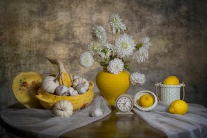 Lemons Dahlias Harvest